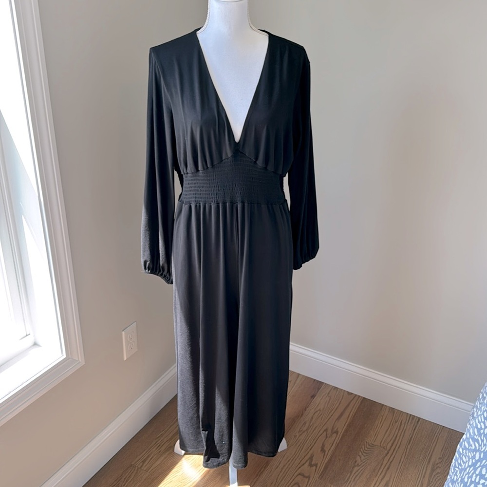 Anthropologie Black long sleeve jumpsuit